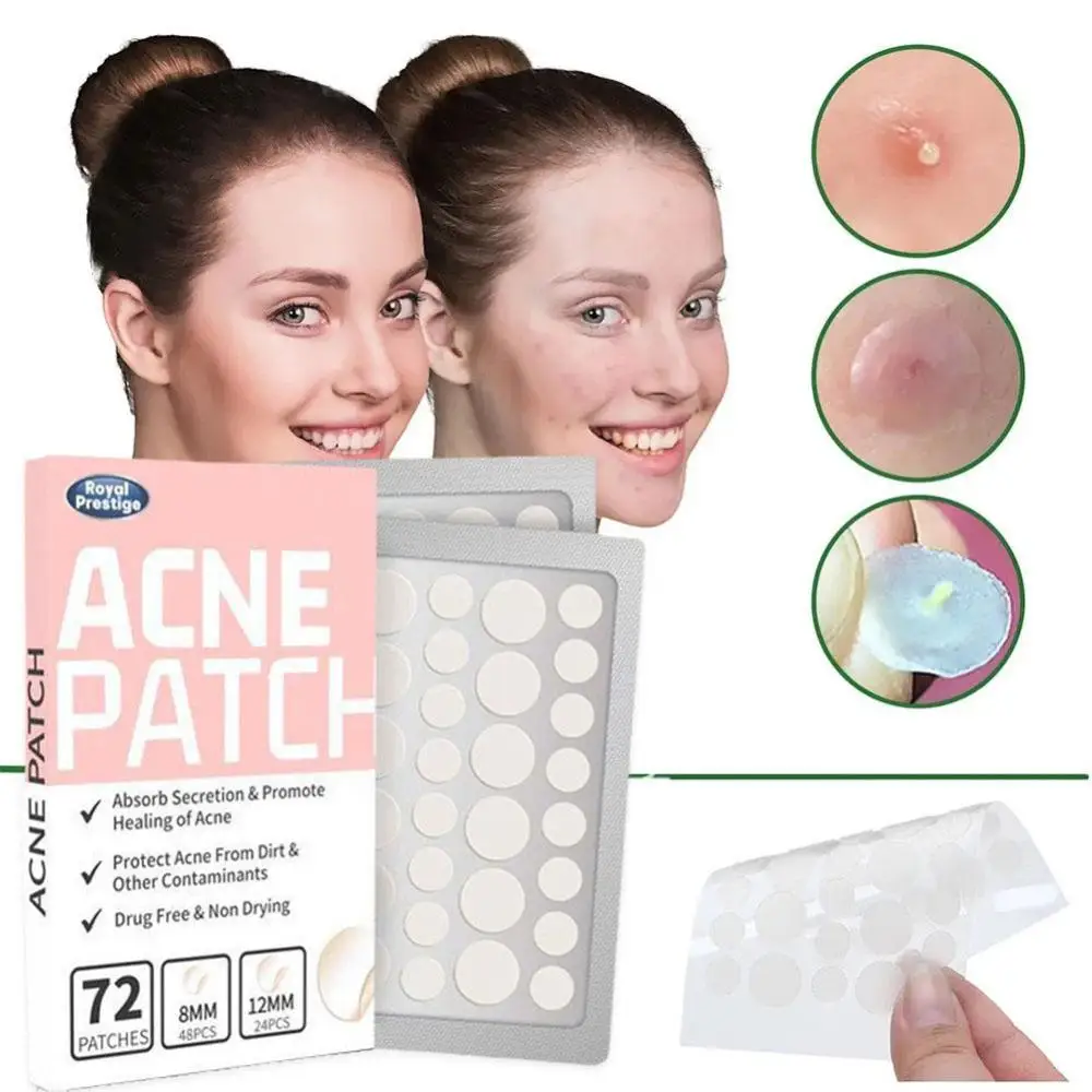 72Pcs Invisible Removal Pimple Anti-Acne Hydrocolloid Patches Spots Marks Concealer Waterproof Repair Sticker 4