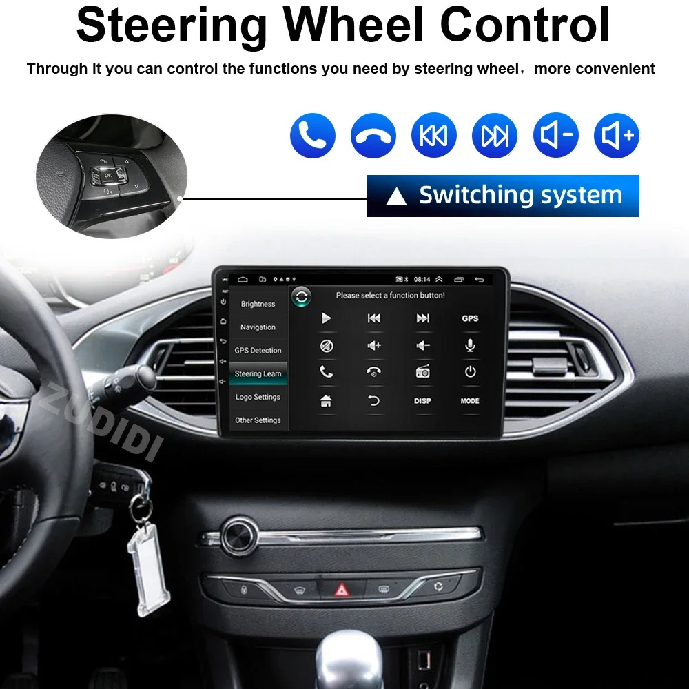 Android 13 8 Core 9&ldquo; IPS Screen Car Radio Stereo Receiver For Peugeot 308 T9 308S 2013-Multimedia Player Carplay+Auto car multimedia player car radio