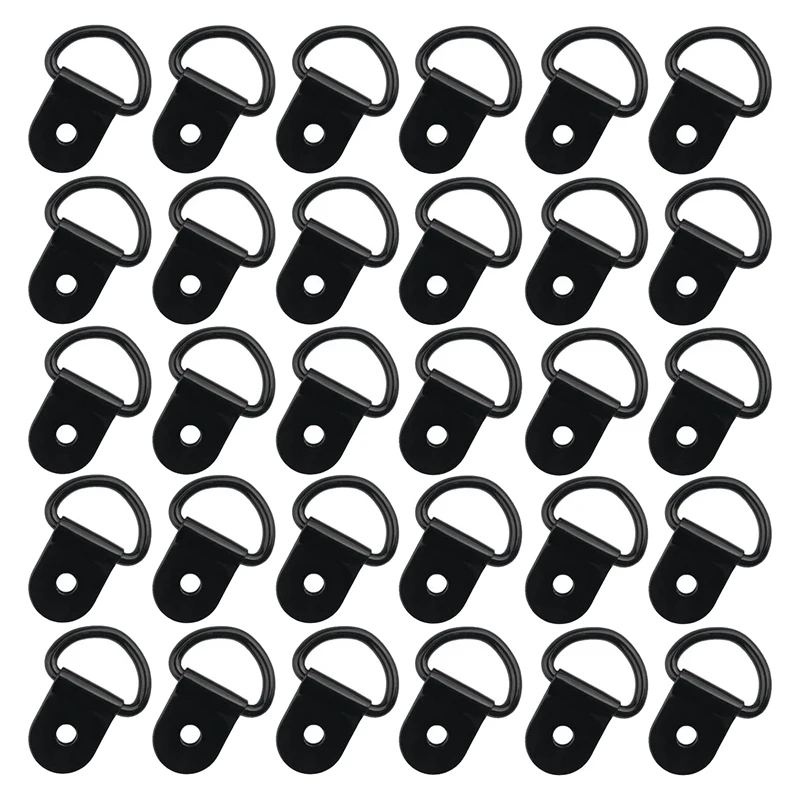 

30 PCS Small Steel D-Ring Tie Downs, D Rings Anchor Lashing Ring For Loads On Case Truck Cargo Trailers RV Boats
