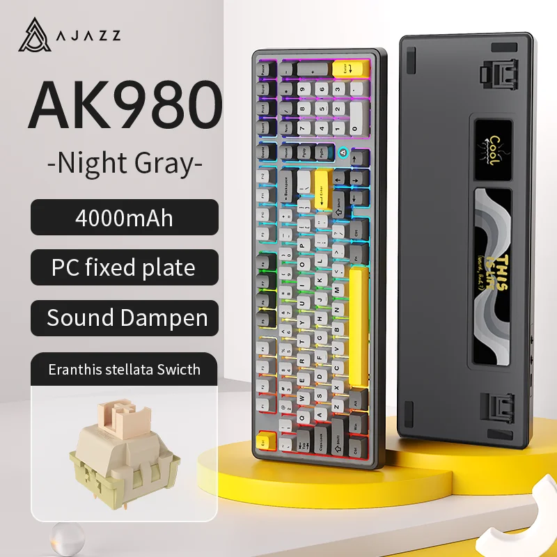 【新品・未使用】AJAZZ AK980 ホワイト ブラック ゲーミングキーボード Amazon | MechLands AJAZZ AK980 98% メカニカルキーボード BT5