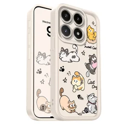 Charming Cat Design Soft Phone Case - Staircase Edition - Xiaomi 17 ProMax (White)