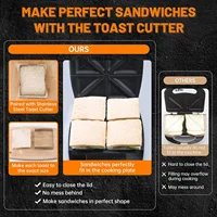 Breakfast Sandwich Maker Press Grill, Electric Sandwich Toaster Press, Grilled Cheese Maker with Non Stick Surface, Sandwichera 2