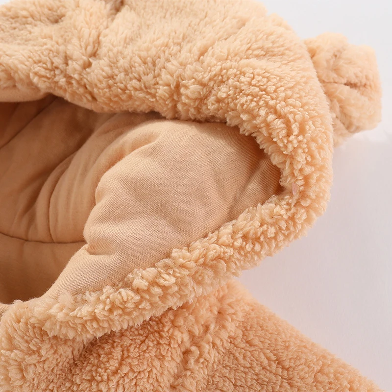 Baby Jumpsuit Newborn Baby Winter Jacket Warm Hooded Infant Romper Thicken Soft Cotton Boys Jumpsuit Cartoon Baby Girl Clothes 0 to 12 Months