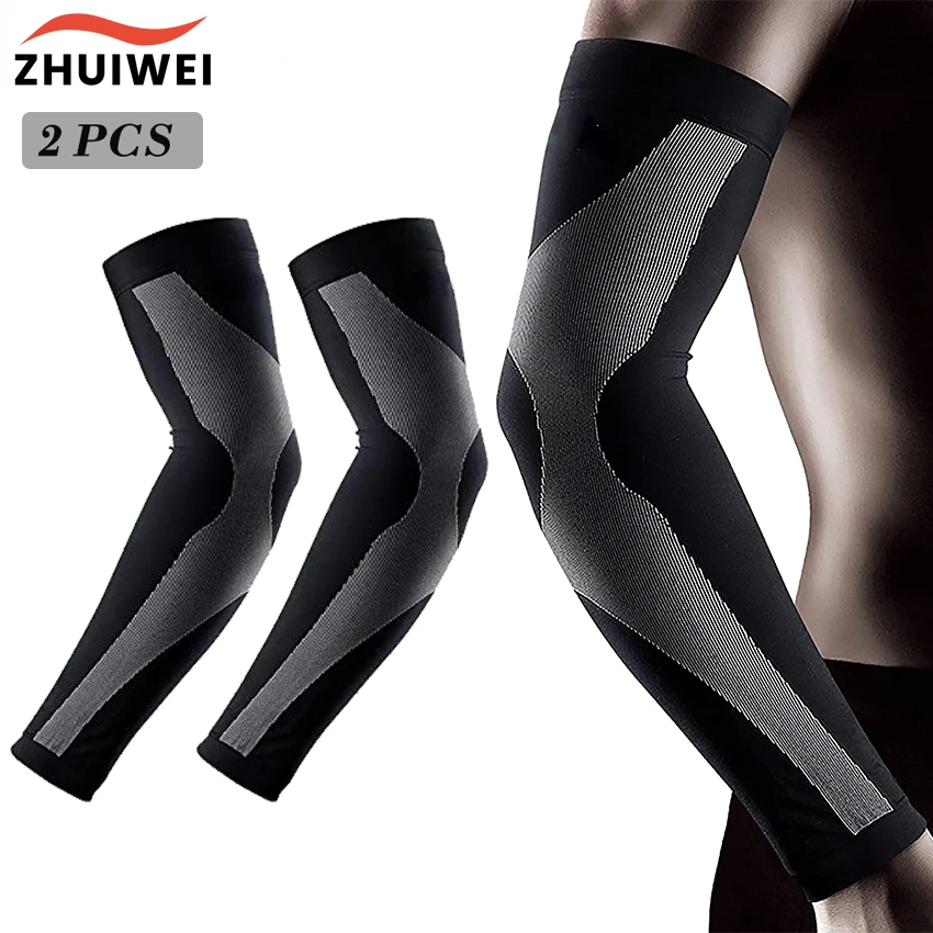 1Pair Sports Arm Compression Sleeve Basketball Cycling Arm Warmer Summer Running UV Protection Volleyball Sunscreen Bands sun protection arm sleeves ice arm sleeves