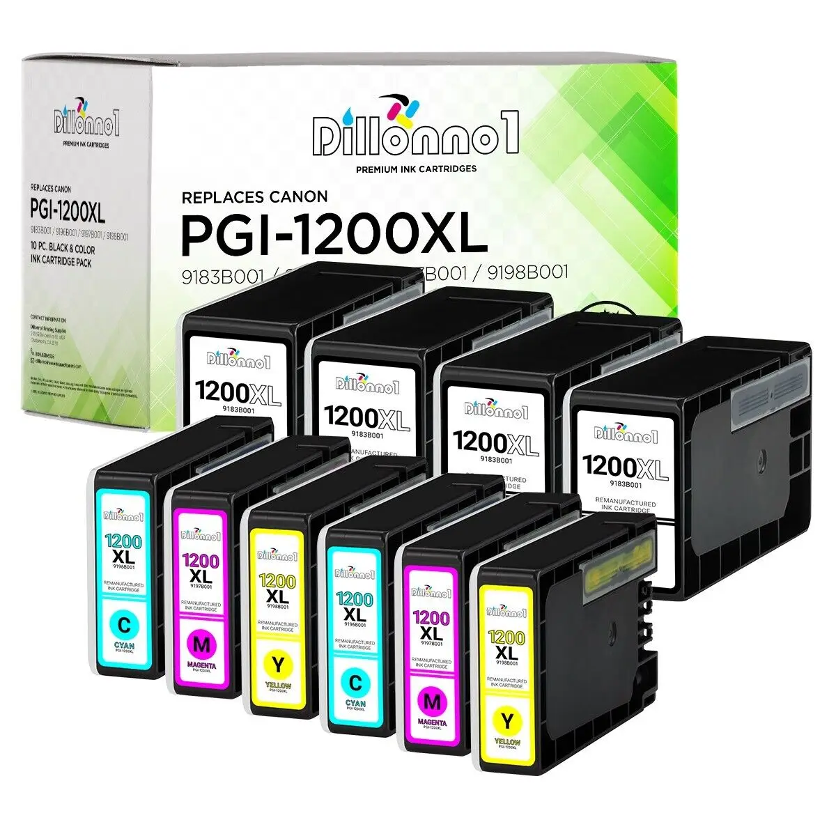 10pk PGI-1200XL PGI1200XL чернильные