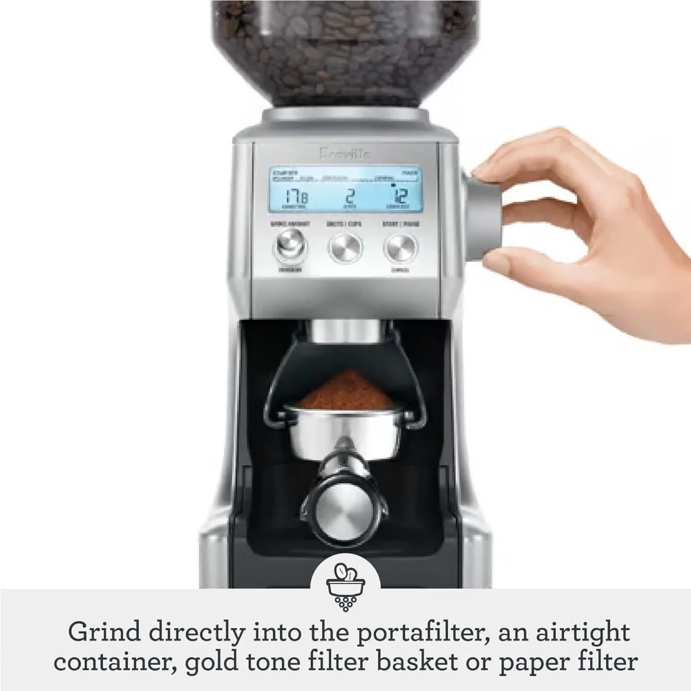 The Smart Pro Coffee Bean Grinder, Brushed Stainless Steel, 2.3