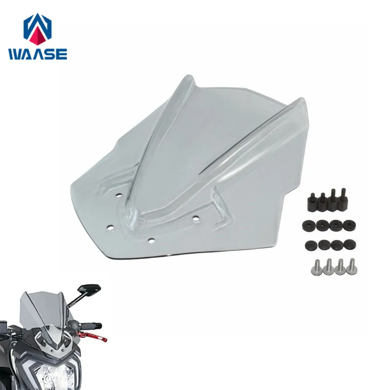 

WAASE Motorcycle Windscreen Windshield Shield Screen with Screws For Yamaha MT-125 MT125 2015 2016 2017 2018 2019