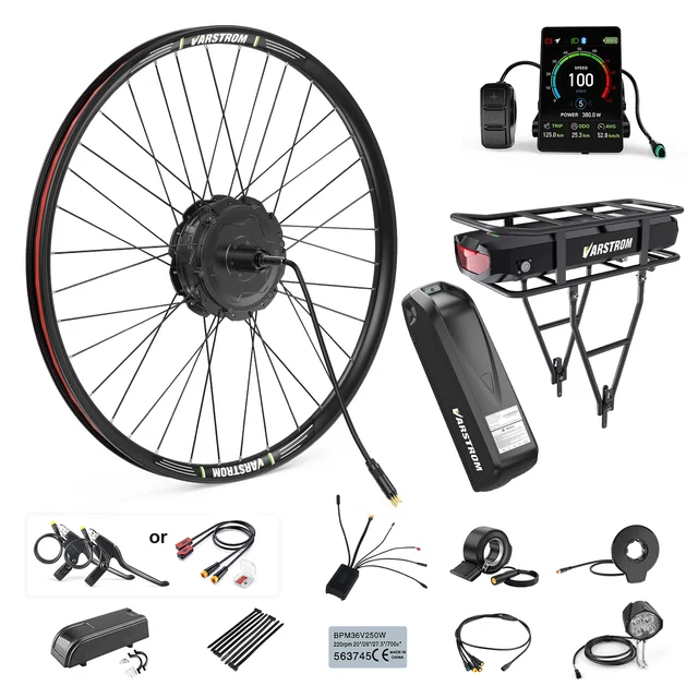 [UITVERKOOP] VARSTROM 125XVH elektrische fiets conversiekit achterwielnaafmotor 500W 750W met Hailong batterij 13Ah 20Ah