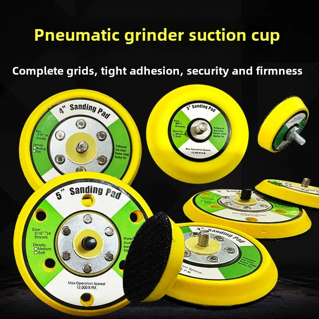 5pcs 5-Inch Air Grinding Base Plate with Assorted Sanding Discs and Polishing Pads-Perfect for DIY Projects
