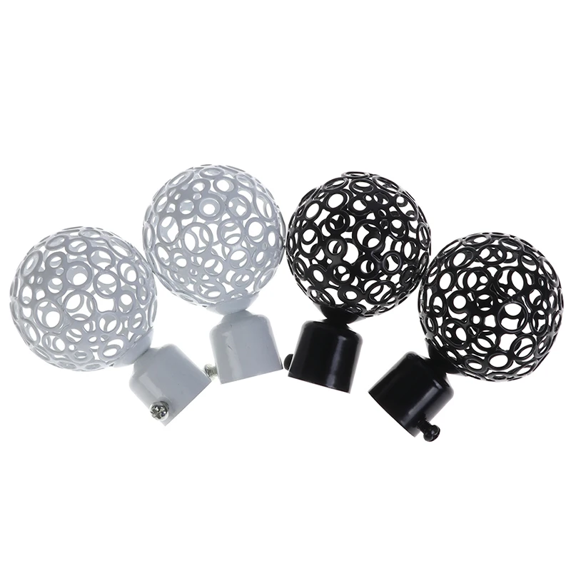 2Pcs 22mm 28mm Dia Drapery Curtain Rods Iron Ends Caps Finials Accessories