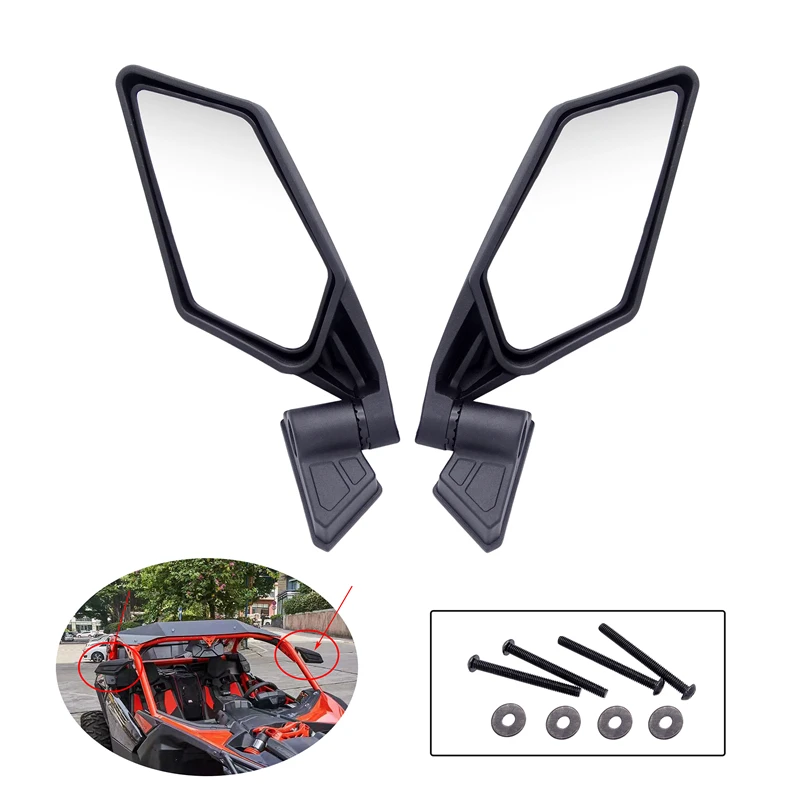 Can Am UTV 오프로드 오토바이 사이드 미러 1 쌍, 매버릭 X3 맥스 SSP 레이싱 오토바이 백미러신발 구성품
