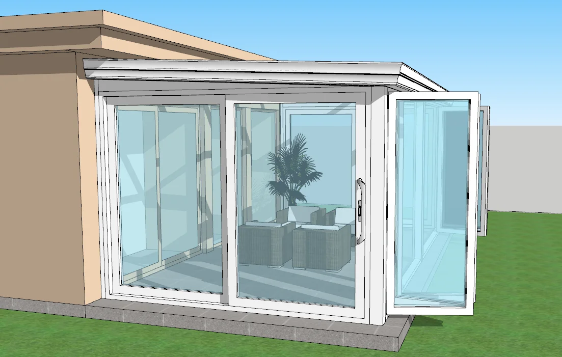Prefabricated 4 Season Free Standing Veranda Aluminium Glass Conservatory