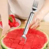 2 in 1 Stainless Steel Fruit Cutter, 2025 New Watermelon Fork Slicer Cutter Slicer Tool, Dual Head Fruit Forks Slicer Knife