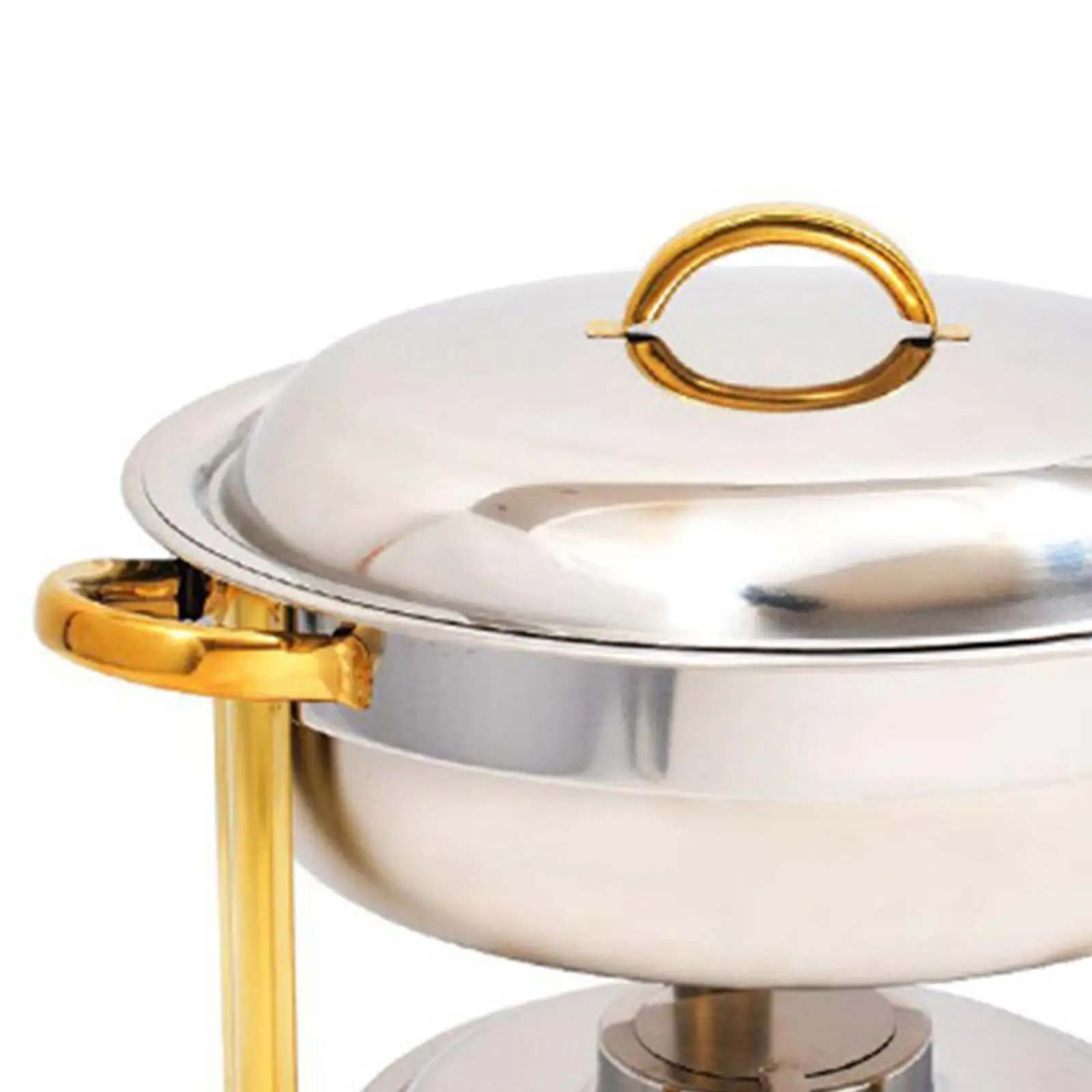 Chafing Dish Round Catering Warmer Server with Water Pan Catering Buffet Warmer Set for Commercial 5