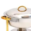 Chafing Dish Round Catering Warmer Server with Water Pan Catering Buffet Warmer Set for Commercial 5