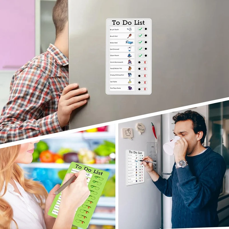 Chore Chart Set For Kids-Daily List Board,Family Daily Planner,Message Board With Slider For Classroom,Home Travel