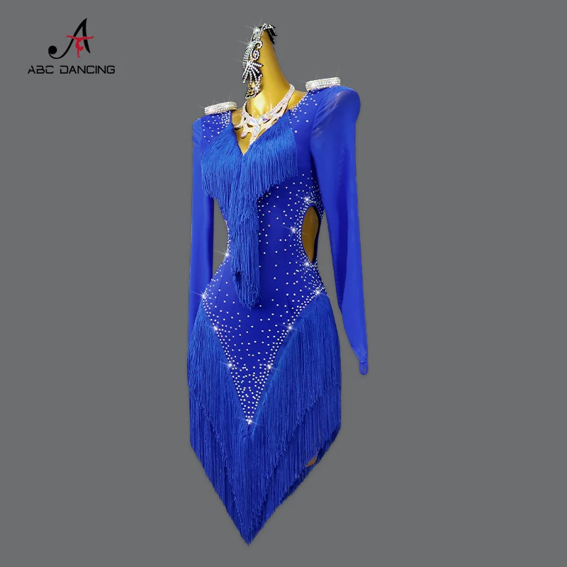 Dance Dress Dance Skirt Latin Dance Dress Competition Costume Ball Practice Wear Line Suit Sexy Short Skirt Cabaret Stage Women Clothing Tassel