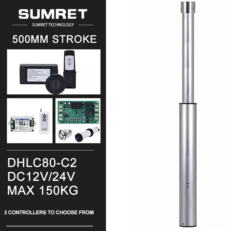 Tavolo Colonna Di Sollevamento Dc 12V 24V 500Mm Corsa 1500N 150Kg Cilindrico Per Scrivania Regolabile In Altezza