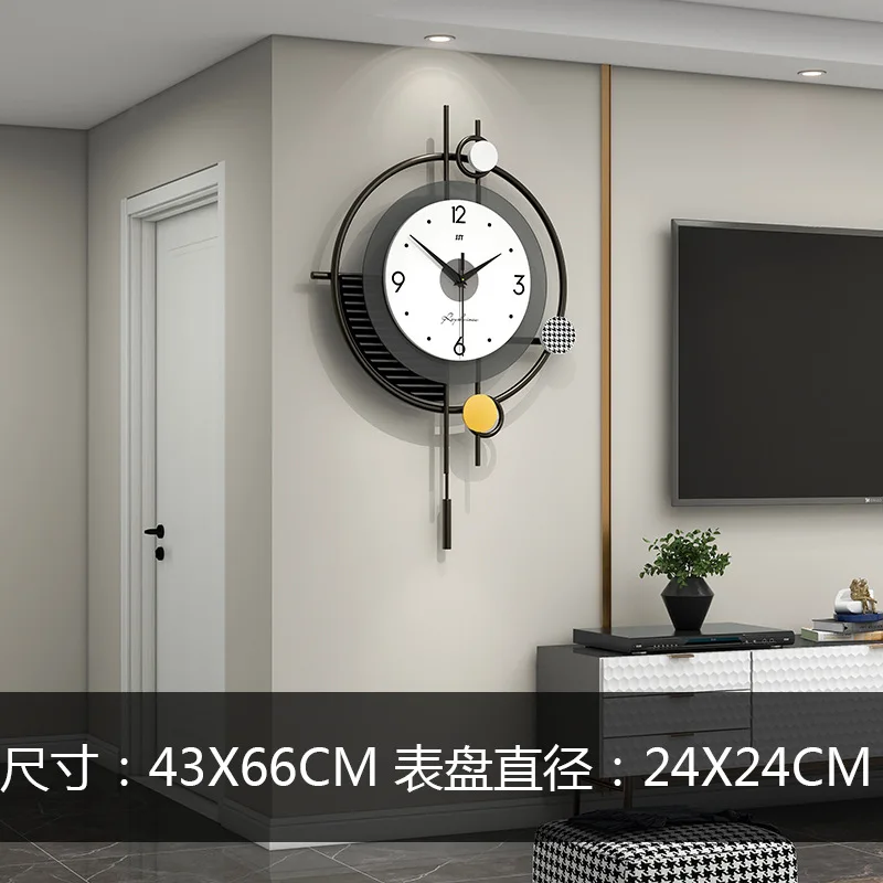 Hanging Clock Simple and Atmospheric Living Room Fashionable Restaurant Porch Wall Background Decoration Art wall clock