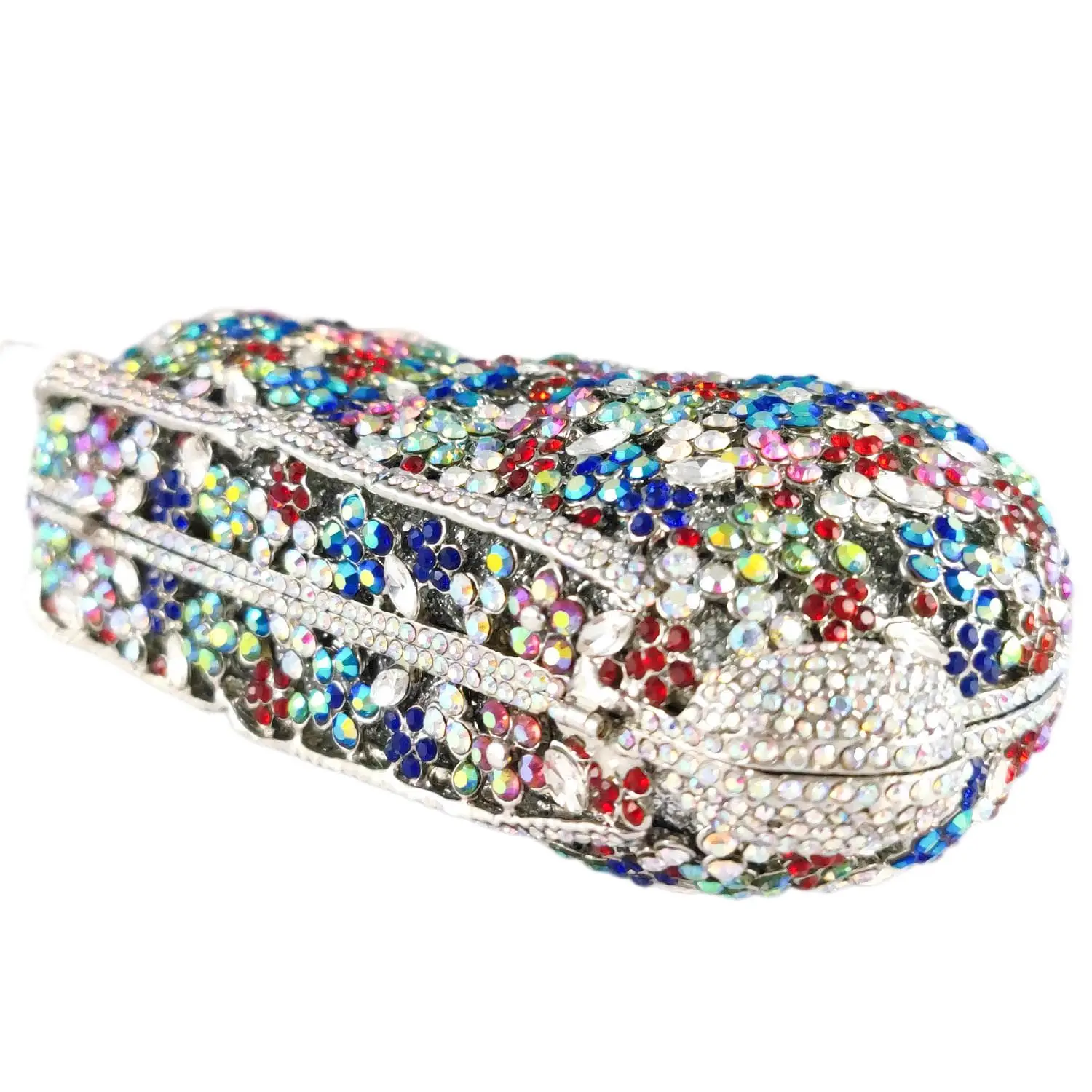 Boutique De FGG Colorful Rabbit Clutch Women Crystal Evening Bags Party Dinner Cocktail Bunny Rhinestone Minaudiere Handbags