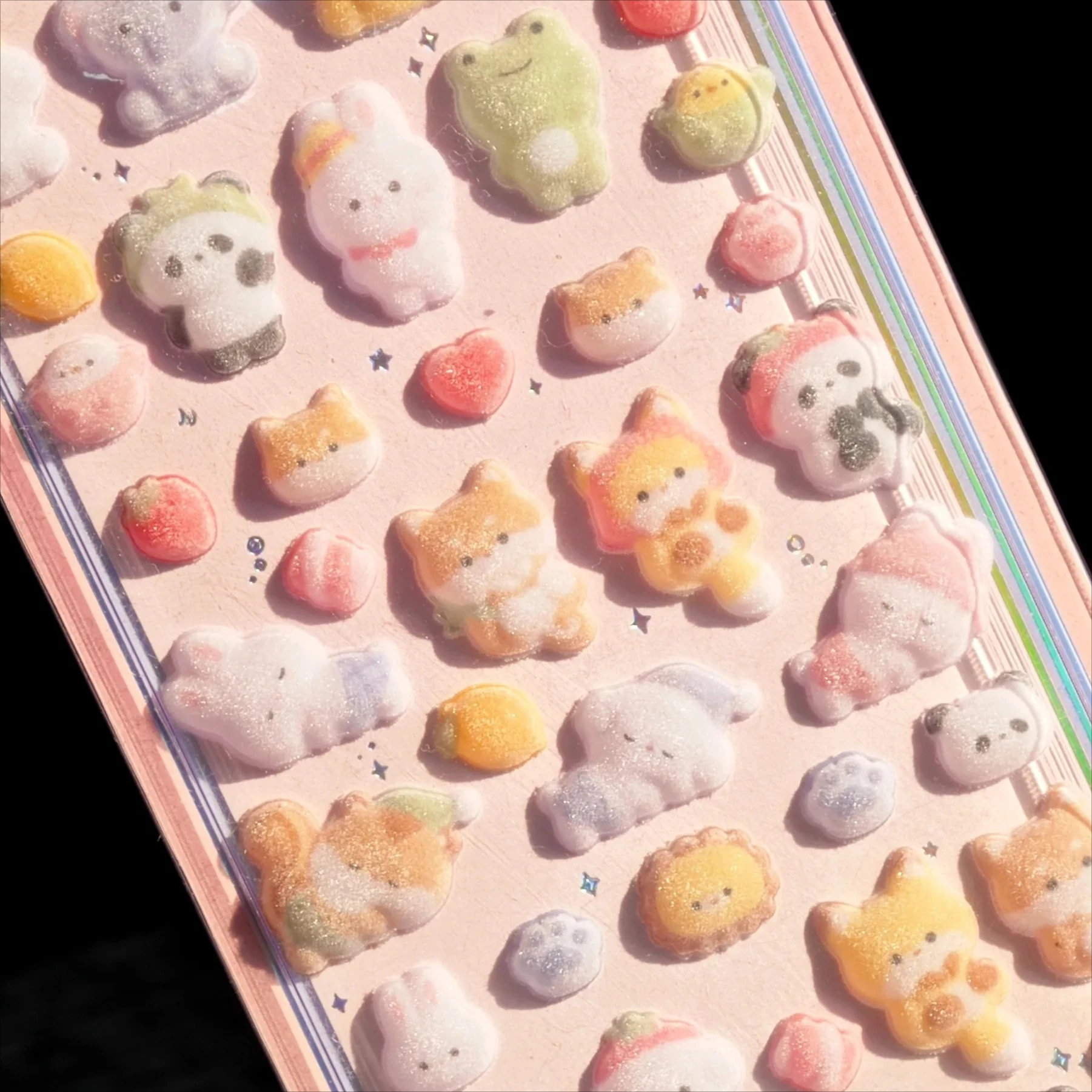 Kawaii 3D Relief Fluffy Animal Flocked Stickers for Scrapbooking Cute ...