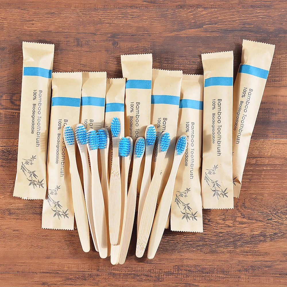 10-Pack Kids Eco-Friendly Bamboo Toothbrush Set