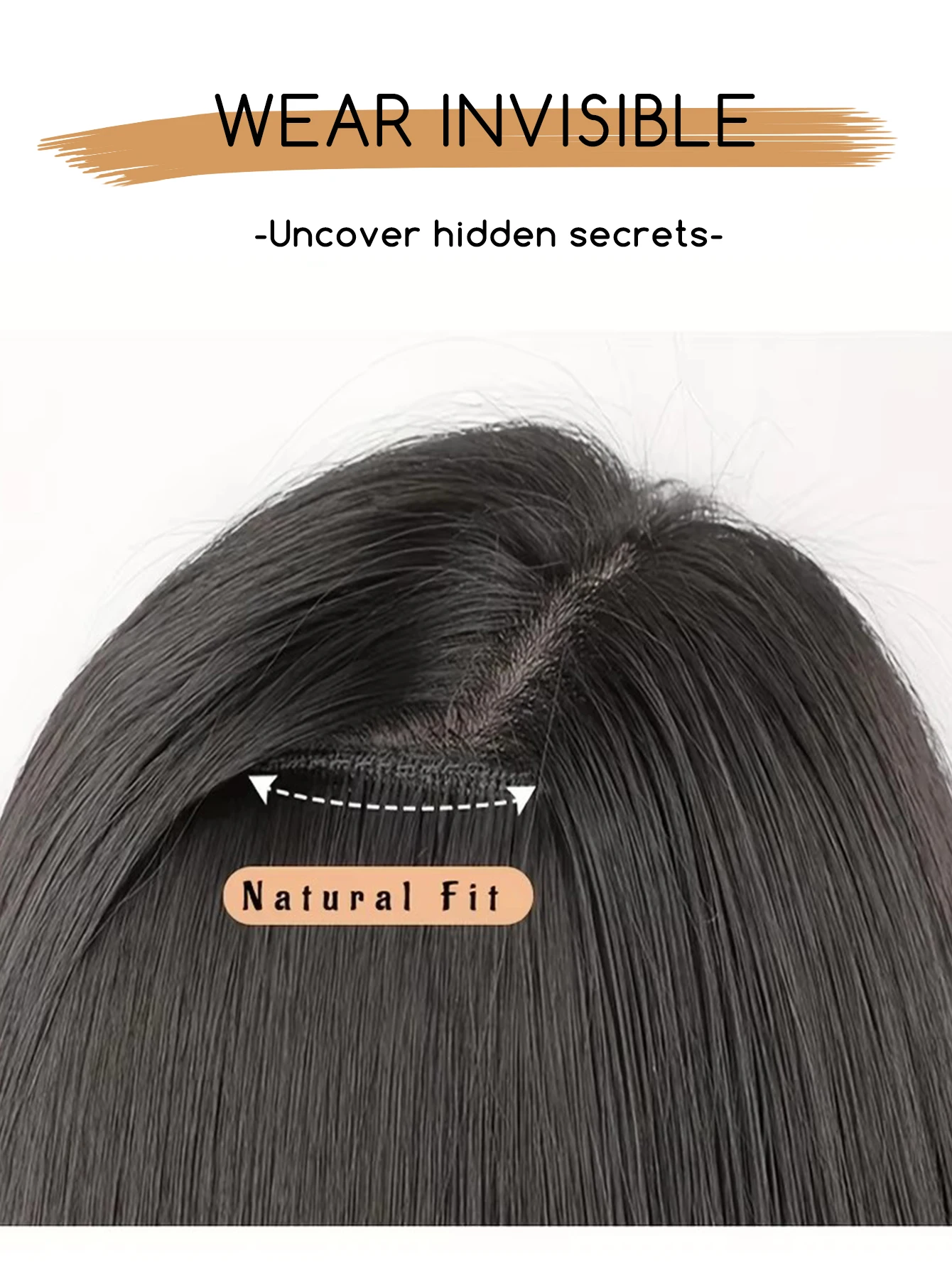 Synthetic Black Clip In Hair Extensions for Women
