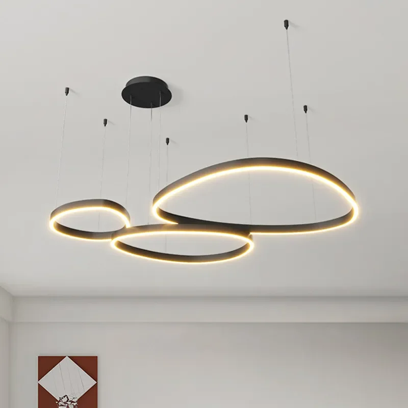 

Nordic Living Room Irregular Led Pendant Lights Minimalism Painted White / Black Suspend Lamp Modern Led Luminarias Indoor Lamp