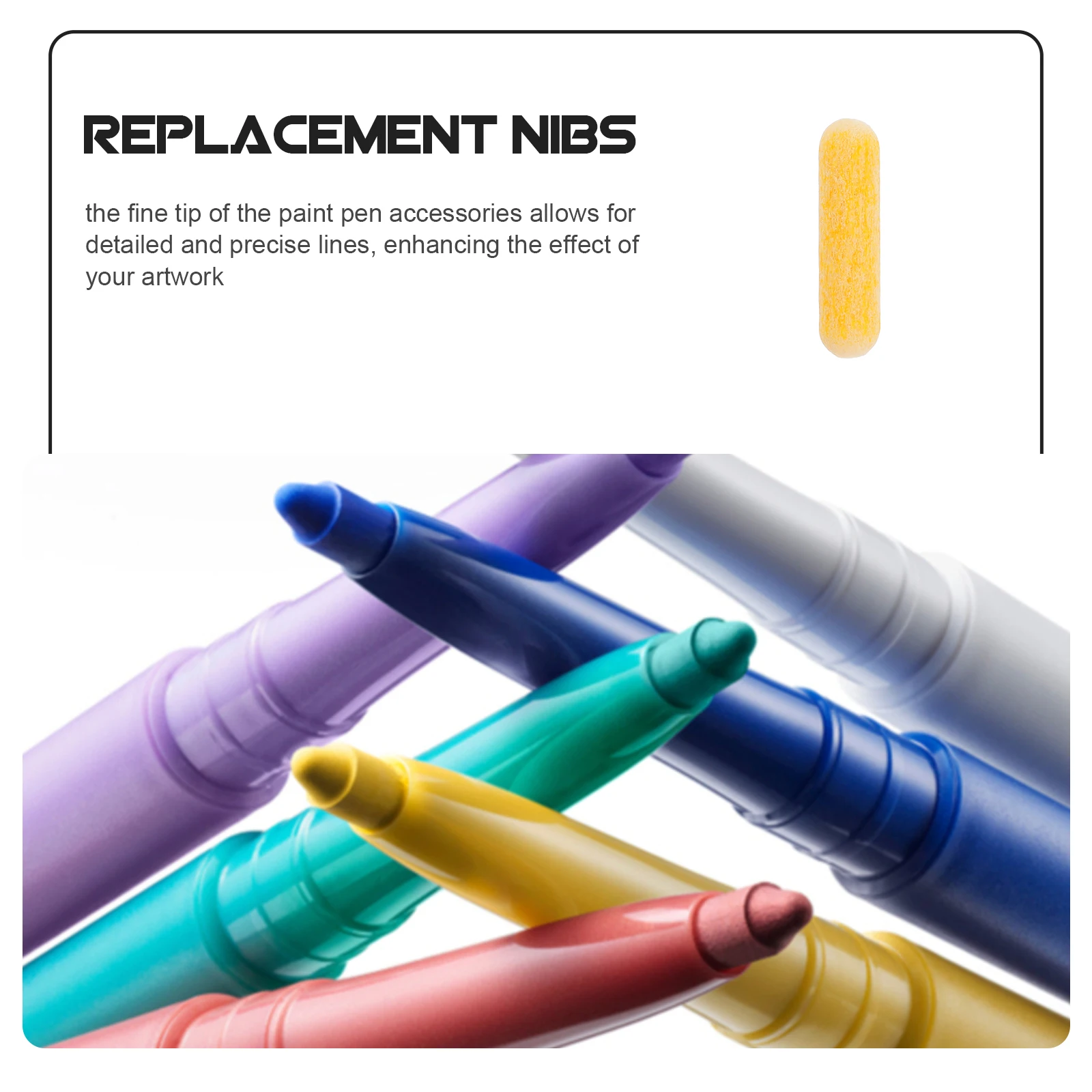 10 Stück Farbmarker-Ersatzspitzen, 8 mm, feine Spitze für detaillierte Malerei, Reparatur, langlebige Nylon-Pinselspitzen, Permanentmarker-Nachfüllung – Detail 4