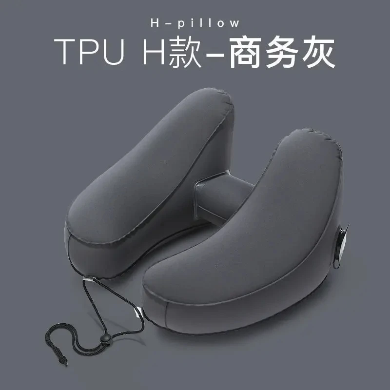 H Shape Inflatable Neck Pillow Portable Folding Lightweight Nap Pillow For Travel Airplane Sleeping Office Car Cushion Pillow