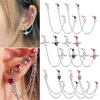 1PC Surgical Steel CZ Gem Ear Tragus Cartilage Piercing Zircon Dangle Chain Earring Conch Ear Stud Helix Piercing Body  Jewelry 1