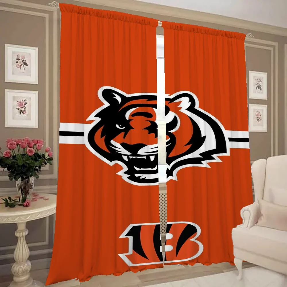 Kitchen Curtains for Living Room 2 Pieces Blackout Curtains Door Curtain C-cincinnati-b-bengals Bedroom Decoration Partition 2