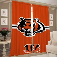 Kitchen Curtains for Living Room 2 Pieces Blackout Curtains Door Curtain C-cincinnati-b-bengals Bedroom Decoration Partition 2