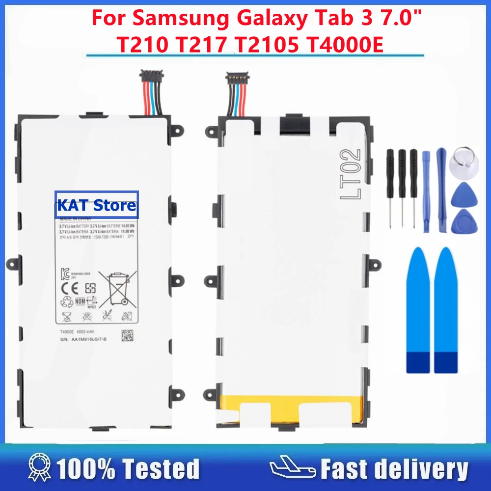 T4000E Batteria Tablet 4000Mah Per Samsung Galaxy Tab 3 7.0 T210 T211 T215 T217 Ricambio