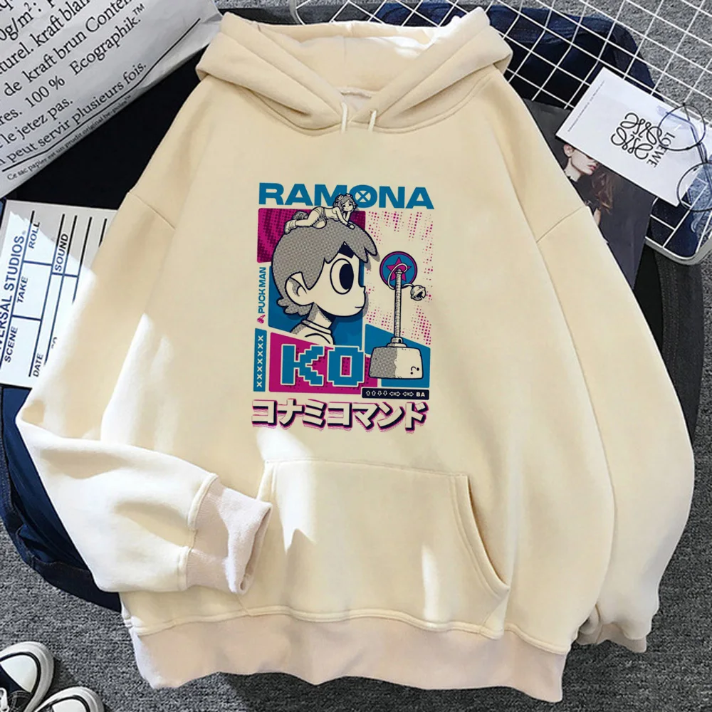 Scott Pilgrim Felpe Con Cappuccio Donna Inverno Giapponese Stile Coreano Anime Hoddies Cappuccio Pullover Stile Coreano Femminile