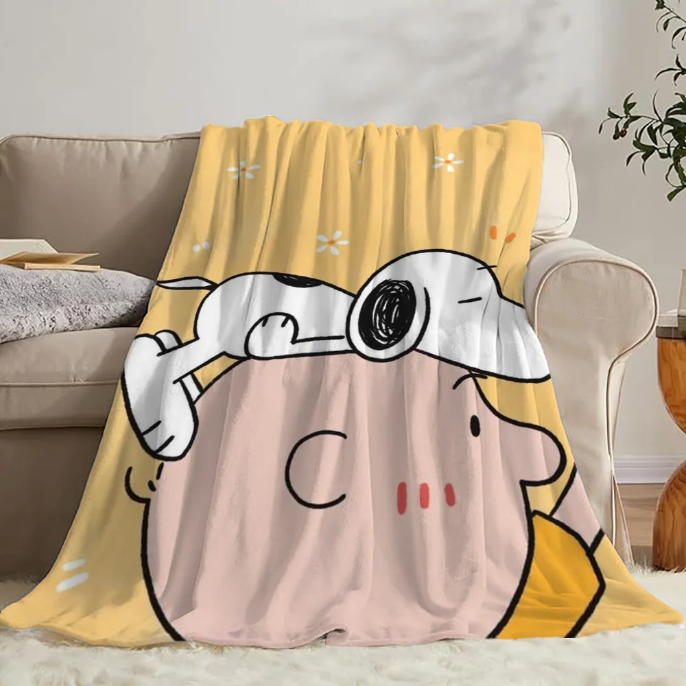 Picnic Blanket King Size Snoopy Cute Throw Blanket Luxury Fluffy Soft Blankets for Decorative Sofa Microfiber Bedding Cobija 3