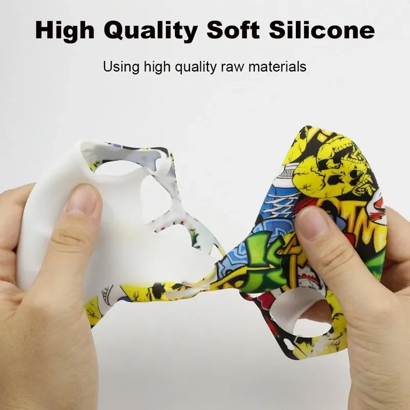 Étui de protection en silicone pour manette de jeu PS5 : revêtement en caoutchouc, protection pour joysticks et grips._voghion.com