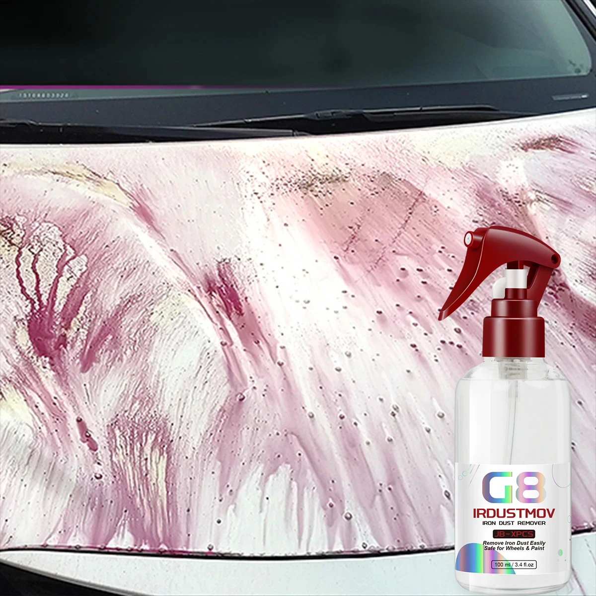 Car Iron Powder Rust Remover Metal Hub Rust Prevention Yellow Spot Removal Wheels Brake Rim Metal Dust & Iron Powder Remover G8