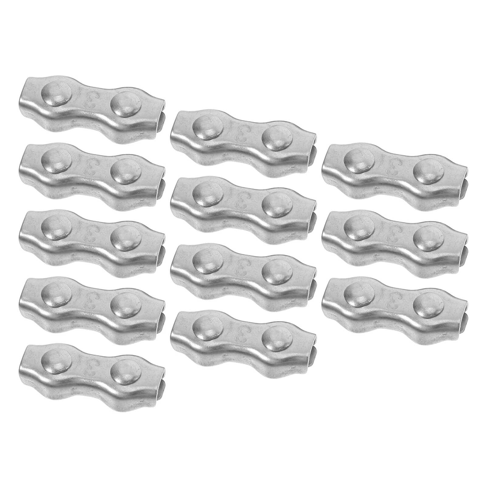 24 pcs Stainless Steel Double Clip Wire Rope Clamps Electric Fence Wire Connector Cable Clips For Indoor Outdoor Post Cable Cla