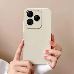 Elegant Shockproof Matte Silicone Case - Fashion Design with Solid Color Finish for Hot 40i X6528B (TYW000)