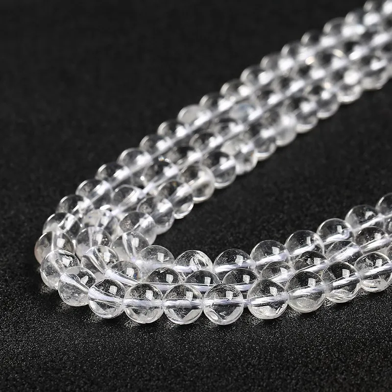 Natural White Crystal Clear Quartz Stone Beads quartz beads loose gemstone beads beads jewelry loose beads bead jewelry making For Jewelry Making Diy Bracelet Necklace Earring Accessory 15" Strand