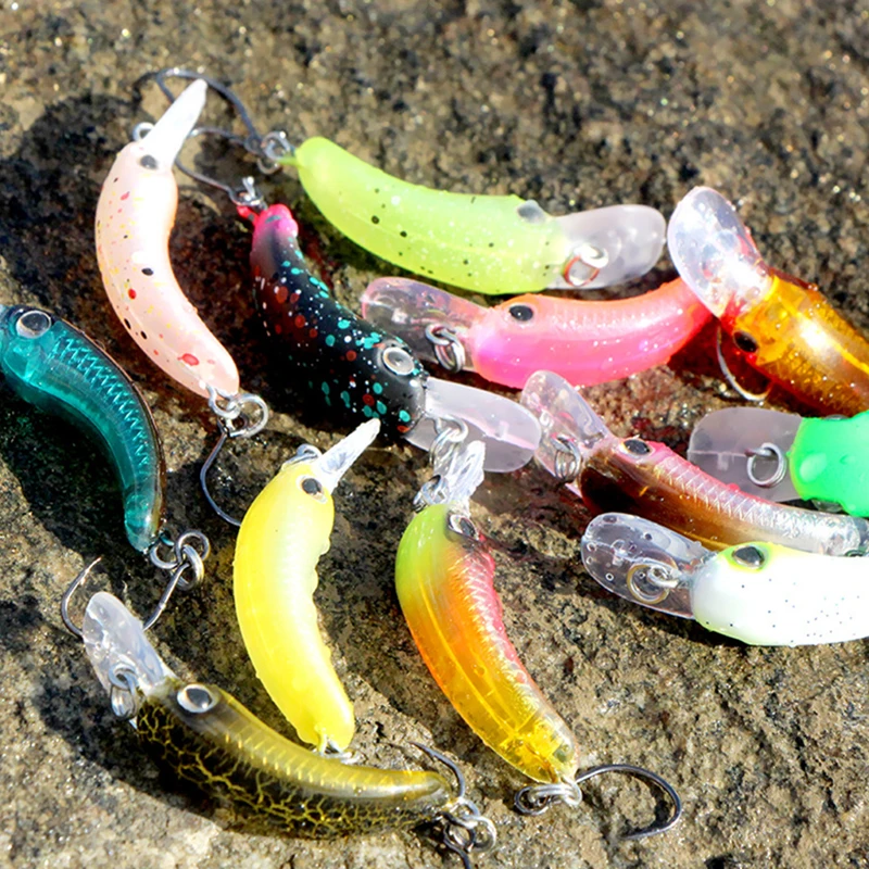 LETOYO 40mm esca da pesca morente trota Mini Crankbait Micro Minnow manovella galleggiante esche rigide artificiali attrezzatura da pesca d'acqua dolce