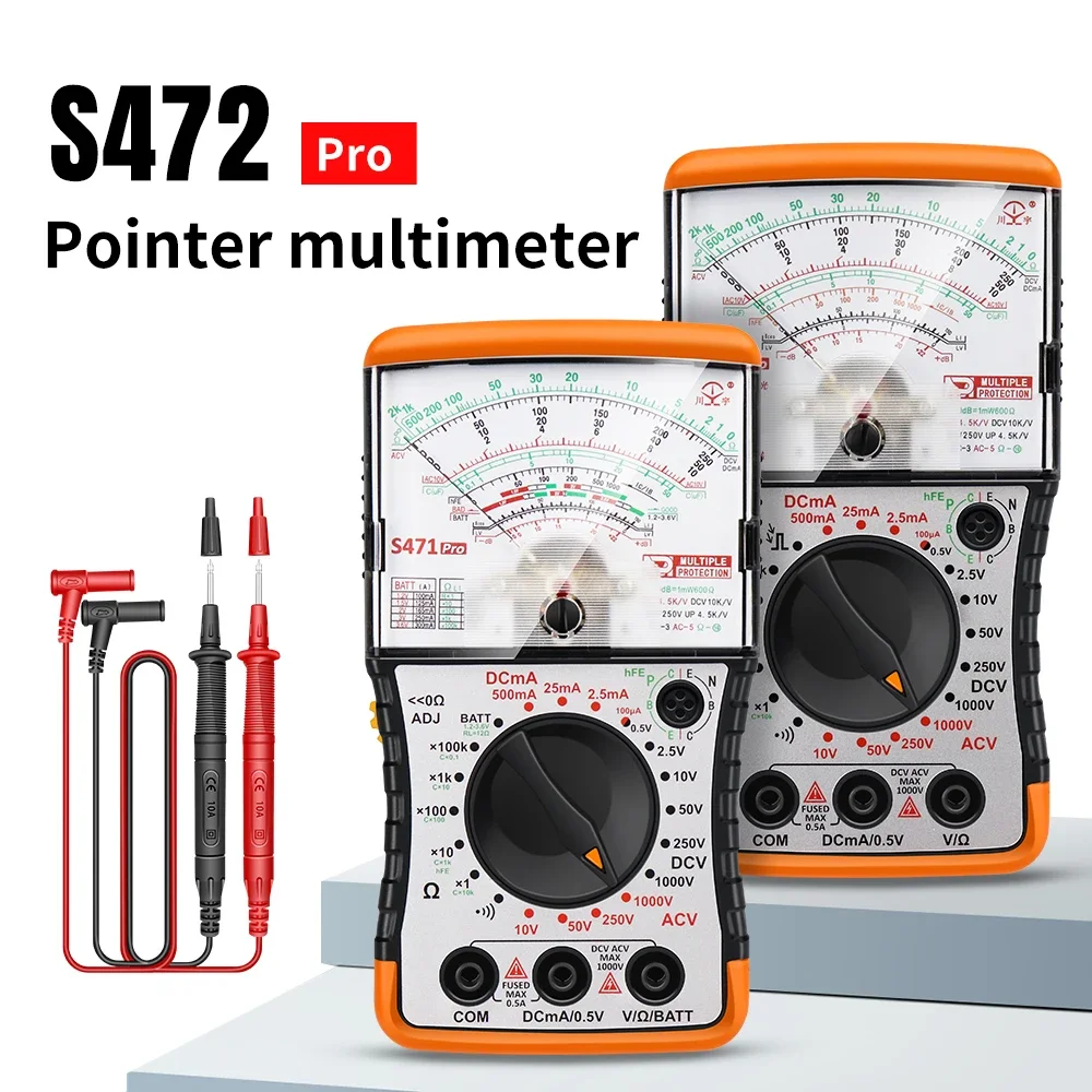 NJTY S472 Analog Pointer Multimeter 1000V AC/DC Voltage Tester DC Current Resistance Universal Needle Type Meter multimeter tester,analog multimeter