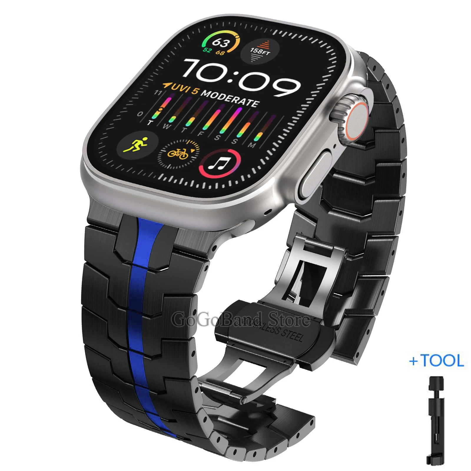 Premium Titanium Color Stainless Steel Watch Bracelet