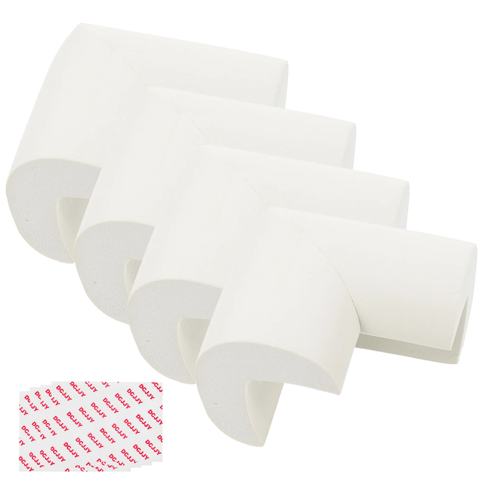 

4 Pcs Edge Protectors for Kids L-shaped Anti-collision Angle Corner Baby Proof Bumpers Guard White Cushions Table