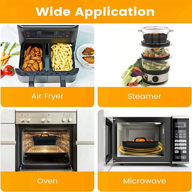 WAFE Silicone Air Fryer Ninja Liner 2PACK- Black