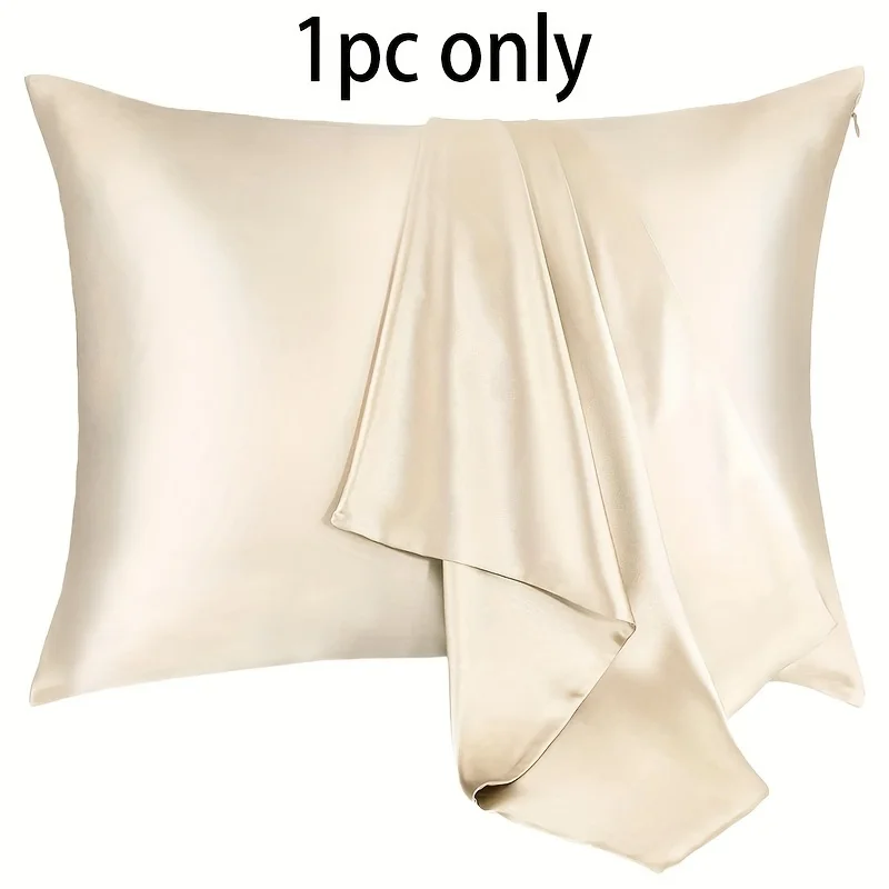 Luxurious Silky Satin Pillowcase - Hypoallergenic, Breathable, Double-Sided with Zipper Closure