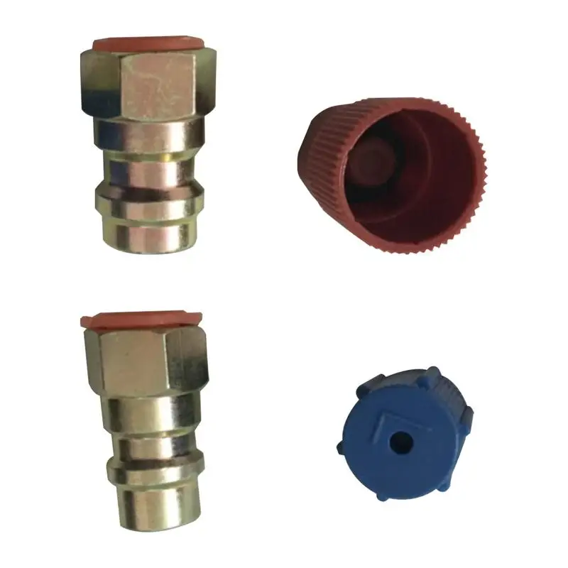 R12 To R134a Conversion Kit, R12 To R134a Adapter Fitting Adapter, High/Low Pressure 134a Adapter Fittings With Plastic Hat, R12 To R134a Adapter With 1/4'' Female To 7/16"-20 Unf Connection, Air Conditioning