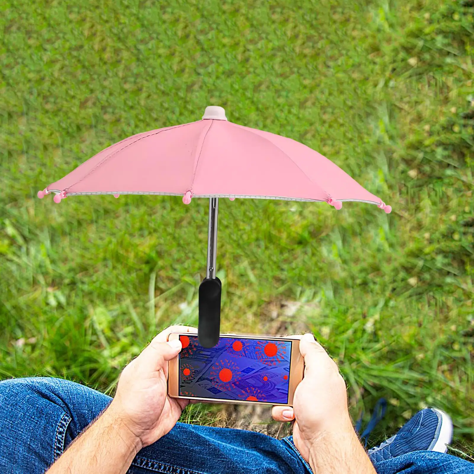 1pcs Creative Mini Umbrella Phone Stand, Universal Waterproof Holder for Smartphones, Portable Outdoor Rain & Sun Accessories