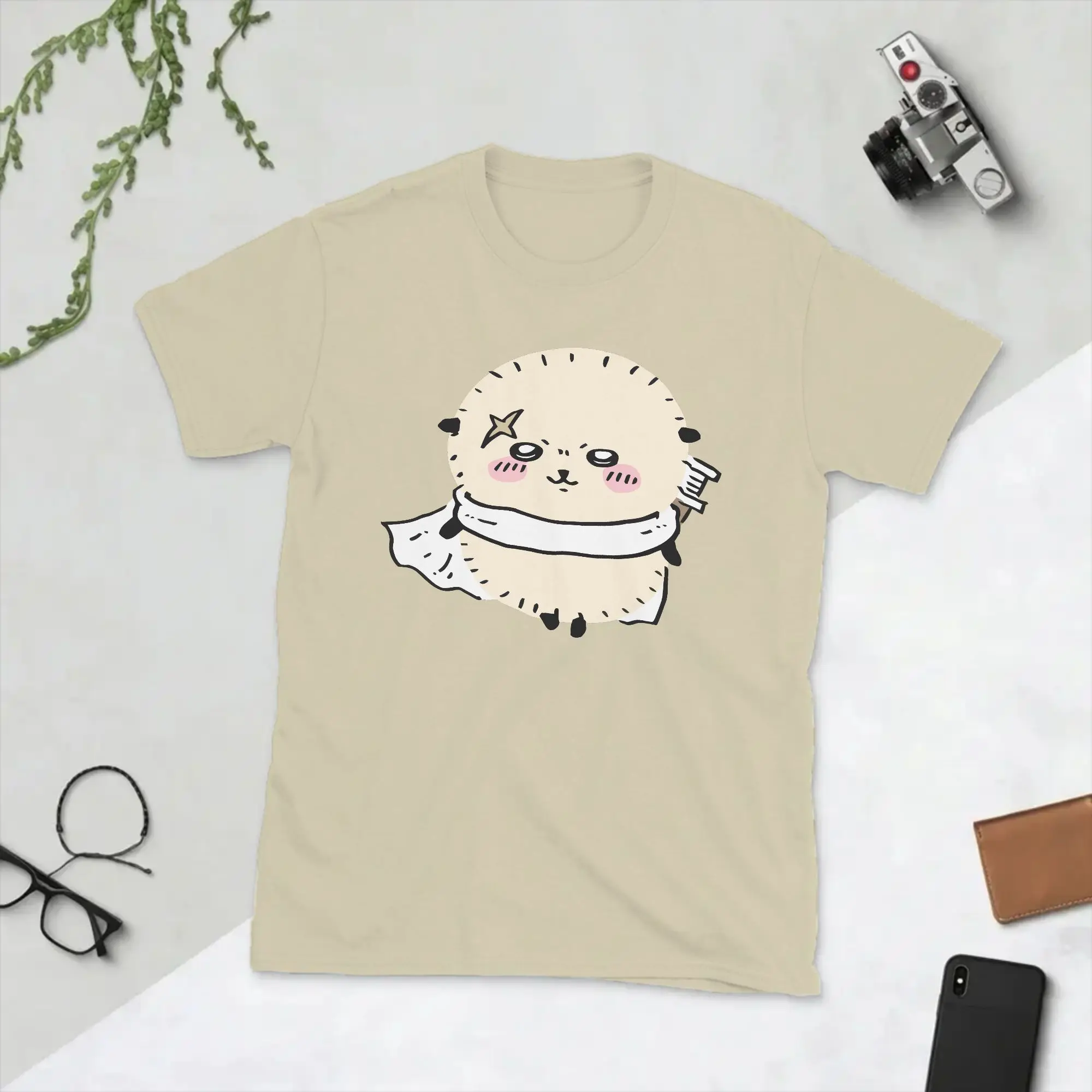 Herren T-Shirt Cartoon Chiikawas Rakko Lustige Baumwoll-T-Shirts Kurzarm T-Shirts O-Ausschnitt Kleidung mit Grafik